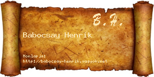 Babocsay Henrik névjegykártya
