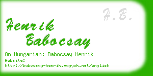 henrik babocsay business card